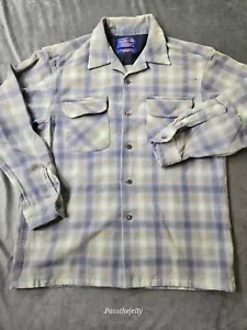 Vtg Pendleton Shirt Medium 100% Pure Virgin Wool Plaid Field Tartan - Picture 1 of 15