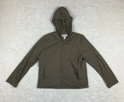 Norton Studio Women’s Full Zip Up Geometric Print Hooded Jacket Size L Brown/Tan - Image 1 of 4