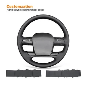 Cubierta de volante de cuero sintético negro para Volvo VNL VNR FM FH 2017-2025 personalizada - Imagen 1 de 10