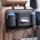 Car Back Seat Organizer Travel PU Leather Easy Installation Drink Cup Holder
