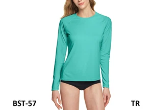 TSLA Women UPF 50+ Long Sleeve Rash Guard Swim Shirts UV Protection Sun Shirt XL - Picture 1 of 7