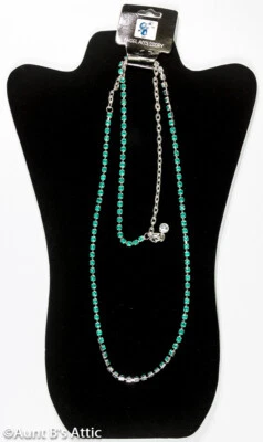 Collar Largo Imitación Diamante Cadena Plata Ajustable Disfraz Collar Asso Color Foto 1 de 4