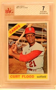 1966 TOPPS #60 CURT FLOOD of the ST LOUIS CARDINALS BVG 7 (NEAR MINT) - Picture 1 of 2