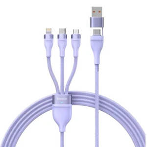 Baseus 100W 3 in 2 USB USB-C Micro USB Fast Charging Cable For iPhone Samsung - Picture 1 of 22