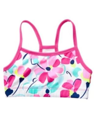 GYMBOREE GYMGO SUJETADOR DEPORTIVO ROSA FLORAL 5 6 7 8 NUEVO CON ETIQUETAS Foto 1 de 1