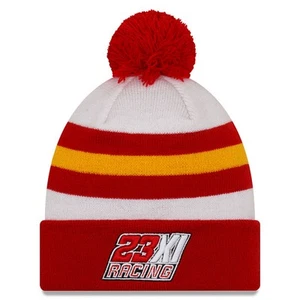 Men's New Era Red/White Bubba Wallace McDonald's Knit Pom Cuff Beanie - Picture 1 of 2