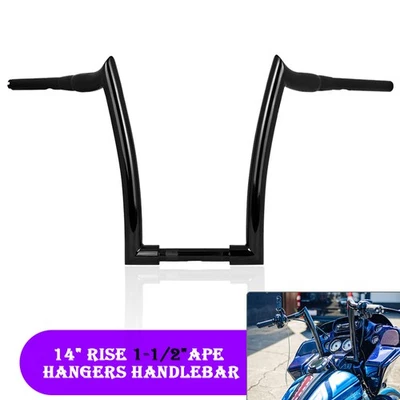 Black 14'' Rise Ape Hanger Handlebar Fit For Yamaha XV1700 Road Star Warrior - Image 1 of 4