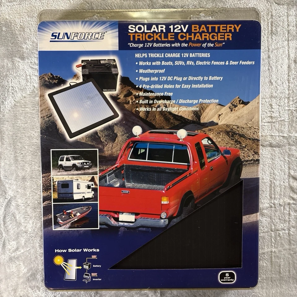 Cargador de goteo de batería solar SUNFORCE 12V 50022 5 VATIOS Foto 1 de 4