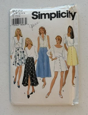Simplicity 9585 Size 12-14-16 Misses’ Set Of Skirts FACTORY FOLDED 1990’s VTG - Image 1 of 2