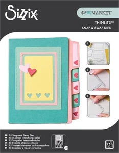 Sizzix Thinlits Set 15/Pkg  Snap and Swap by 49 and Market-File Folders - Picture 1 of 1