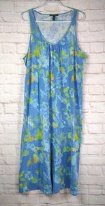 LRL Ralph Lauren Womens Midi Tank Dress XL Watercolor Floral Summer Boho Classic - Picture 1 of 9