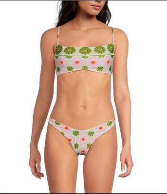 New $88 Maaji Scape Pastel Flourish Reversible Sporty Bikini Top Size S - Image 1 of 4