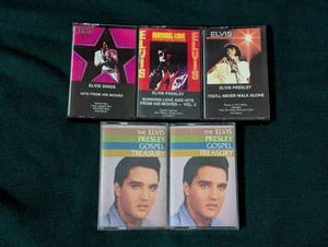 Elvis Presley 5 Cassette Lot- Movie Hits / Walk Alone / Gospel Treasury TESTED - Picture 1 of 5