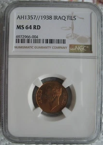1938 /AH1357 Iraq Fils NGC MS-64 RD - Picture 1 of 3