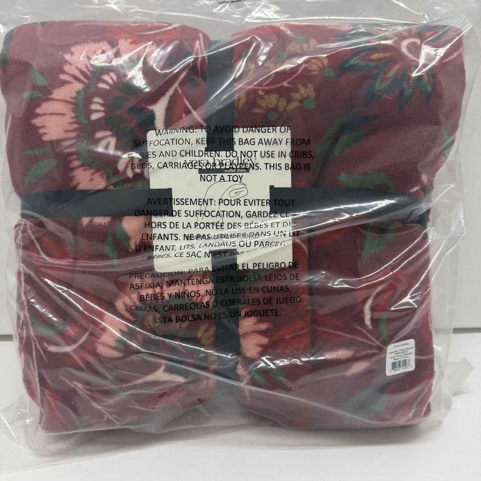 Manta Vera Bradley nueva con etiquetas en rojo tibetano cachemir veneciano Foto 1 de 2