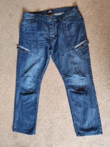Airwalk Cargo Y2k Men's Denim Jeans Blue Size UK 38R Pockets - Picture 1 of 7