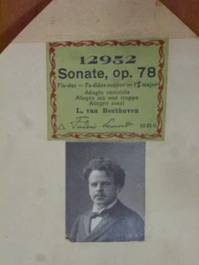 PIANOLA ROLL HUPFELD 73 NOTE BEETHOVEN'S SONATA Op78 PLAYED BY FREDERIC LAMOND - Picture 1 of 3