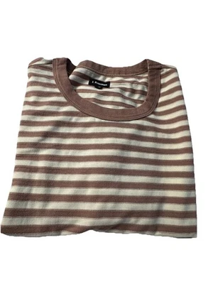 J. Peterman Men’s Striped T Shirt Brown Beige XXL - Image 1 of 4