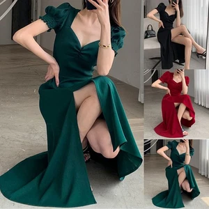 Fashion Stylish Dress Elegant Dress Polyester Short Sleeve Solid Color - Picture 1 of 25