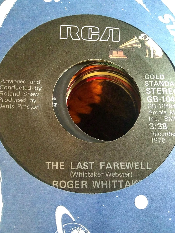 Roger Whittaker, The Last Farewell / Paradise ~ NM RCA GS 45 +sleeve Foto 1 de 1