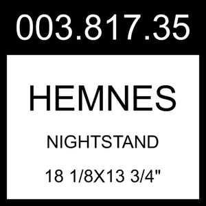 IKEA HEMNES Nightstand Dark Gray Stained 18 1/8x13 3/4" 003.817.35 - Picture 1 of 1