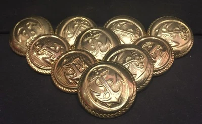 Vintage 12 Anchor Buttons,Old Military,Navy,Marines,for Uniform,Coat, etc. - Image 1 of 4