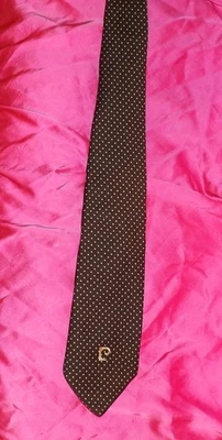 🔥 CORBATA VINTAGE PIERRE CARDIN MARRÓN LUNARES FIRMA MONOGRAMA LOGO Foto 1 de 3