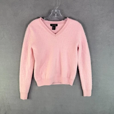 Suéter Tahari Mujer 2 Capas Cachemira Talla S (Etiqueta XL) Rosa Suave Acogedor Pullover Foto 1 de 4
