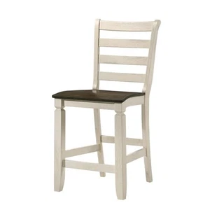 ACME Tasnim Wooden Counter Height Chair in Tan and Antique White - Picture 1 of 4