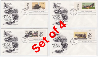 TurtlesTradingPost- Natural History- 1970 FDC #1387-90 Artcraft- Slogan Singles - Image 1 of 3