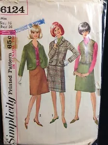Pattern Simplicity 6124 retro 60s, suit and vest 16 - Picture 1 of 2