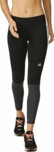 Adidas Response lange laufende Damen-Trainingsstrumpfhose schwarz/weiß/grau UK M/12-14 - Bild 1 von 6