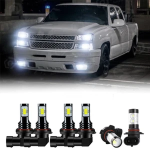 For Chevy Silverado 1500 2500 HD 2003 - 2006 LED Headlights + Fog Lights Bulbs A - Picture 1 of 12