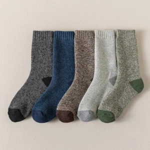 5Pack Men Wool Crew Warm Thermal Heavy Sport Duty Work Plain Boots Socks 7-11 US - Picture 1 of 9