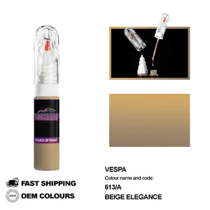 FOR VESPA BEIGE ELEGANCE 513 Touch Up Paint Pen Brush Fix Kit Scratch Chip Set - Picture 1 of 8