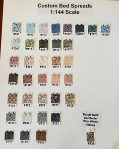  Puppenhaus Miniatur 1:144 NEU SCHLAFZIMMER DESIGN CENTER, WÄHLEN SIE IHREN STOFF - Bild 1 von 11