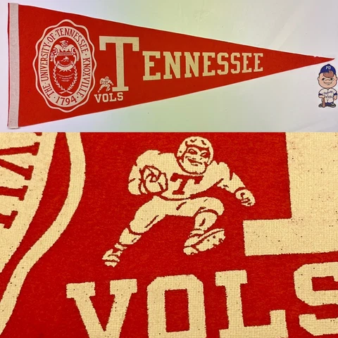 1960s Tennessee Vols Volunteers University Pennant 11x29 SEC Football Cover