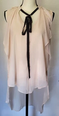 Flowy банта без рукавов Топ Майка блузка румяна розовый Harajuku Лолита секретарь M - Изображение 1 из 4