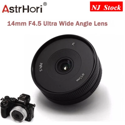 US Astrhori 14mm F4.5 Manual Focus Prime Lens for Fuji XF Canon EF-M M4/3 Mount - Image 1 of 4