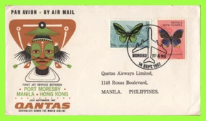 Papua New Guinea 1967 Qantas Flight Cover to Manila, Philippines - Picture 1 of 2
