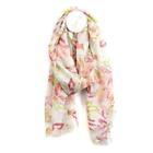 Womens Large Scarf Lightweight Neck Wrap Shawl Beach Cover Up Pastel Lily
