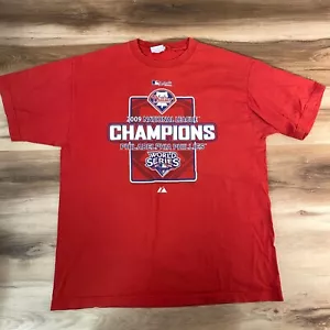 Philadelphia Phillies Shirt Mens XL Majestic 2009 NL Champions World Series Tee - Picture 1 of 10