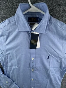 NUEVO CON ETIQUETAS Polo Ralph Lauren Camisa con Botones Calce Ajustado Fácil Cuidado Algodón Elástico 14.5 32/33 - Imagen 1 de 14