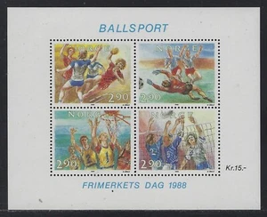 1988 Norway Scott #934 - Stamp Day Souvenir Sheet of 4 - MNH - Picture 1 of 2