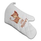 Lick Meaow't Funny Rude Kitten Novelty Gift Padded Oven Glove