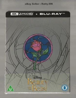 DISNEY'S BEAUTY & THE BEAST (1991) - UK EXCLUSIVE 4K + BLU RAY STEELBOOK - NEW - Image 1 of 3