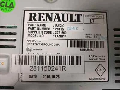 AUTORADIO SPECIFIQUE 281157000R RENAULT MEGANE IV Essence - Photo 1/4