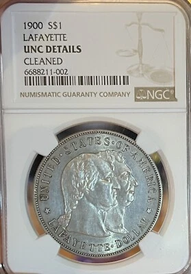 1900 NGC UNC. Details! Lafayette Dollar - Image 1 of 4