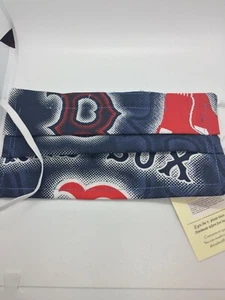 Boston Red Sox Blue Dot Face mask Handmade Adult with Nose Wire & Elastic - Picture 1 of 3