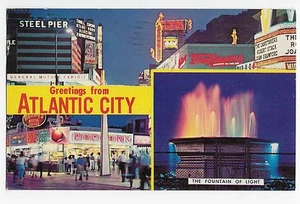 Atlantic City NJ Greetings General Motors Exhibit Sign Popcorn Vintage Postcard - Picture 1 of 1